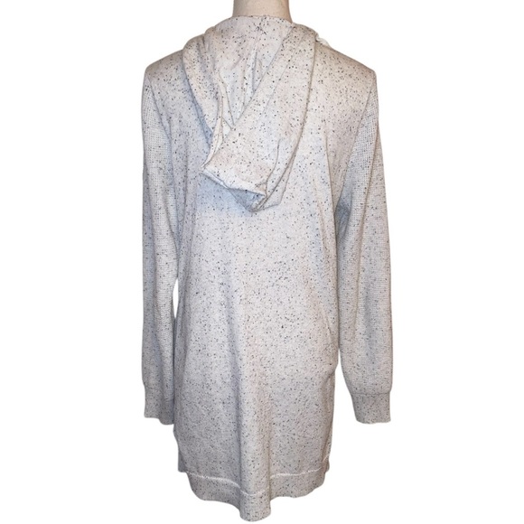 VERVE AMI Open Front Cardigan with Hood Lightweight in LT Gray Speckled SZ LG - Picture 2 of 7